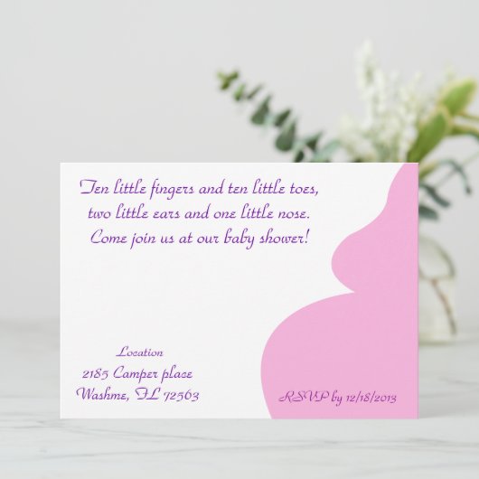 Invitation Dix petits doigts dix petits orteils (Debout devant)