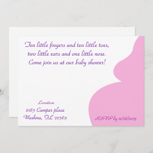 Invitation Dix petits doigts dix petits orteils (Devant / Derrière)