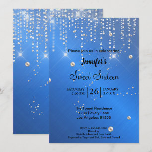 Invitation Dix-sept ans pailletés élégants
