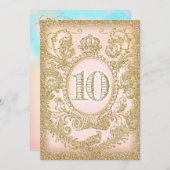 Invitation Dixième anniversaire Il était une fois princesse (Devant / Derrière)