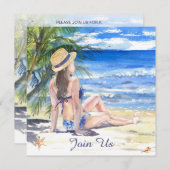 Invitation *~* DIY  Palmier Tropical de la plage AR29 POUR TO (Devant / Derrière)