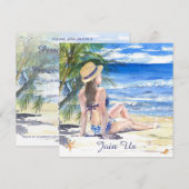 Invitation *~* DIY  Plage tropicale AR29 POUR TOUT ÉVÉNEMENT  (Devant / Derrière)