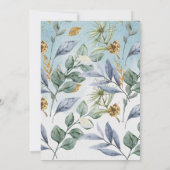 Invitation DIY vierge de verdure fleur bleu poussi (Dos)