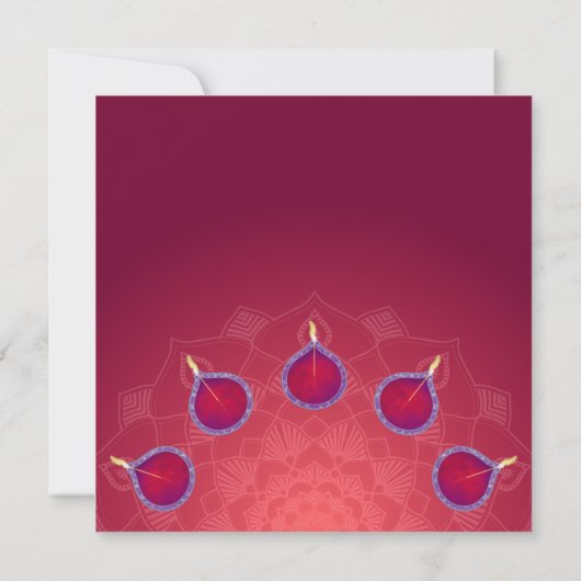 Invitation Diyas violet sur Rangoli (Dos)