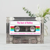 Invitation DJ 80s amusant Bande de cassette 40e anniversaire (Debout devant)
