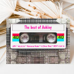 Invitation DJ 80s amusant Bande de cassette 40e anniversaire<br><div class="desc">DJ 80s amusant Bande de cassette 40e anniversaire. Célébrez vos plus grands jalons,  au-dessus de la colline fête du 40e anniversaire avec cette amusante cassette à cassette claire des années 80 avec un étiquette blanc vintage sur les deux côtés. Customisez avec votre propre texte.</div>