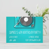 Invitation DJ funky cool rétro adolescente fête d'anniversair (Debout devant)