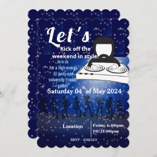 Invitation DJ party et amis de l'université se rassemblent