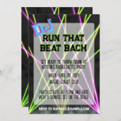 Invitation DJ Run qui bat Bachelorette (Devant / Derrière)