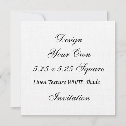 Invitation DO-IT-YOURSELF 5,25 x 5,25 Linge Tissu BLANC (Devant)