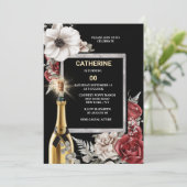 Invitation do-it-yourself âge rouge rose mousseux vin élégant (Debout devant)