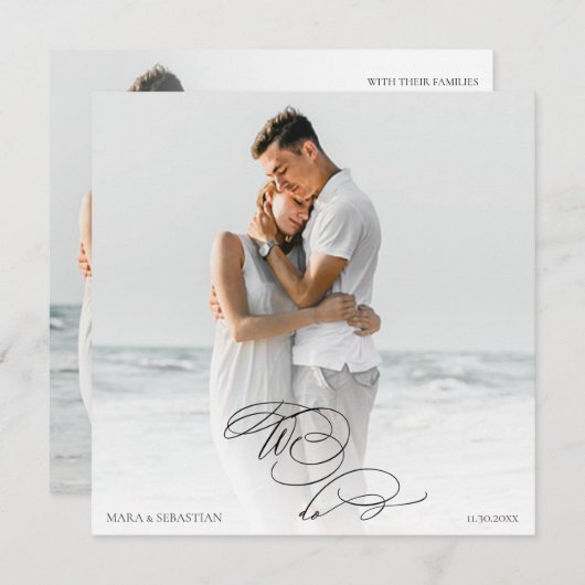 Invitation *~* do-it-yourself AR6 Deux PHOTO RSVP QR Mariage (Devant / Derrière)