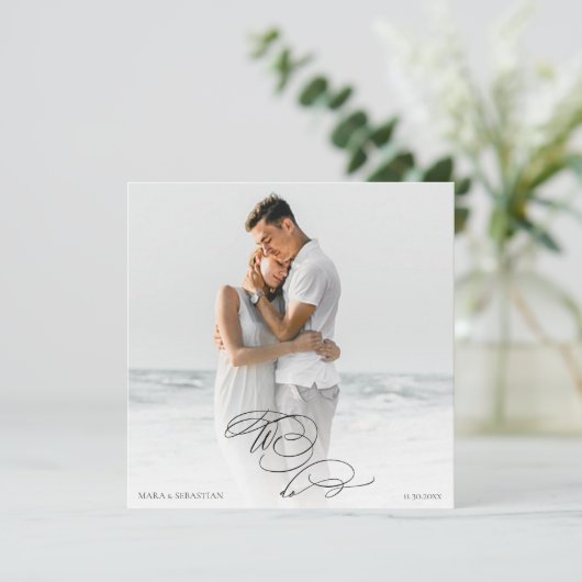 Invitation *~* do-it-yourself AR6 Deux PHOTO RSVP QR Mariage (Debout devant)