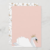 Invitation do-it-yourself Blank Swan Princess (Devant / Derrière)