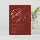 Invitation DO-IT-YOURSELF Couleur, Monogrammes, Faux Rose Gol (Debout devant)