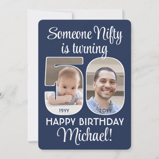 Invitation do-it-yourself Couleurs ・ Nifty Cinquante-ème Anni (Devant)