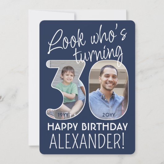 Invitation do-it-yourself couleurs ・ Regardez qui est 30 Anni (Devant)