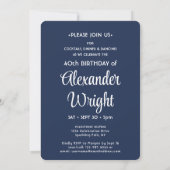 Invitation do-it-yourself couleurs ・ Regardez qui est 40 Anni (Dos)