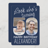 Invitation do-it-yourself couleurs ・ Regardez qui est 50 Anni (Devant / Derrière)