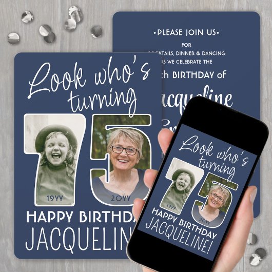 Invitation do-it-yourself couleurs ・ Regardez qui est 75 Anni