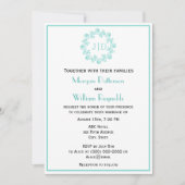 Invitation do-it-yourself couronne de Roses 2 Monogramme init (Devant)