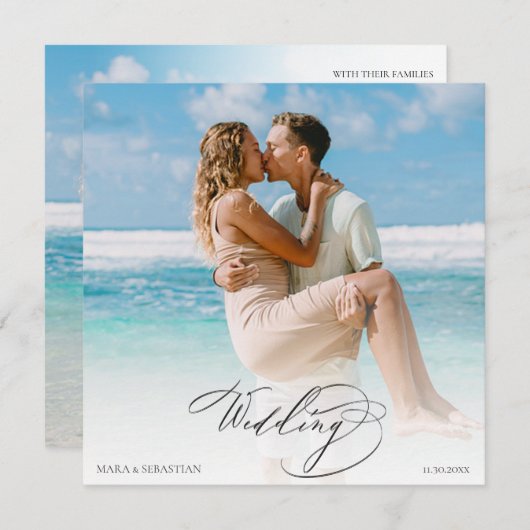 Invitation *~ do-it-yourself deux PHOTO RSVP QR AR6 Mariage (Devant / Derrière)