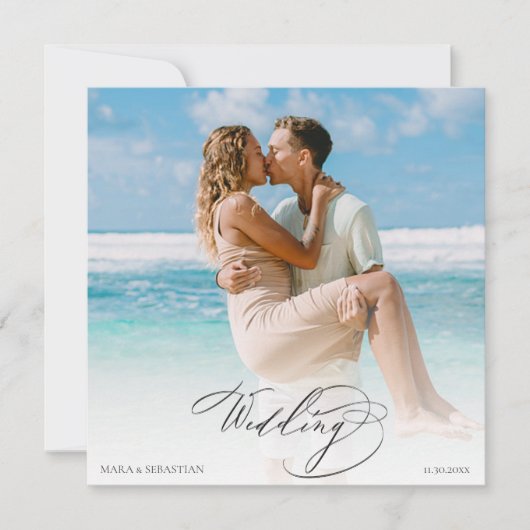 Invitation *~ do-it-yourself deux PHOTO RSVP QR AR6 Mariage (Devant)