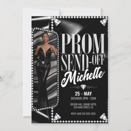 Invitation do-it-yourself Elegant Prom Envoyer La Diplôme Pho (Devant)