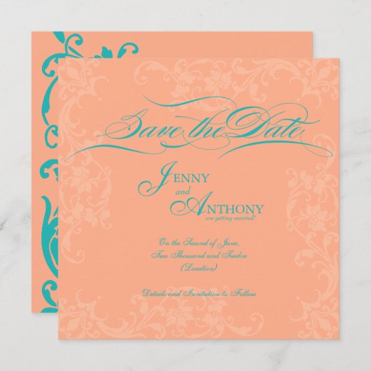 Invitation do-it-yourself Élégant script Enregistrer la date  (Devant / Derrière)