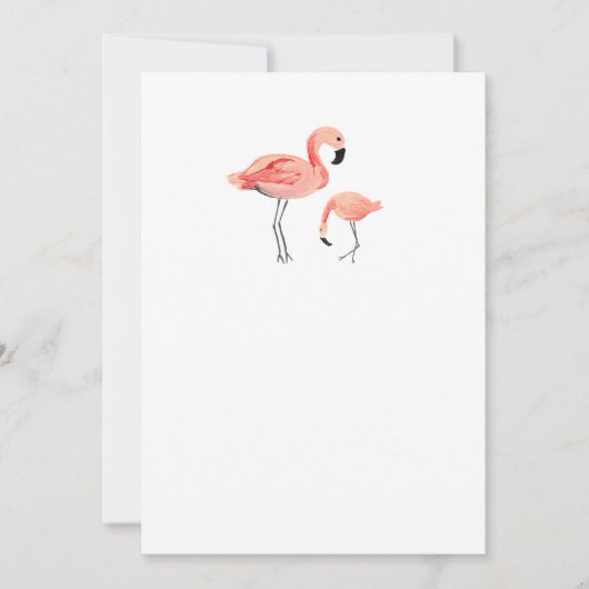 Invitation do-it-yourself Flamant rose vide (Devant)