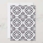 Invitation do-it-yourself Réception Noir Damas Plum Hearts (Dos)