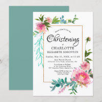 do-it-yourself rose florale Aquarelle Christening