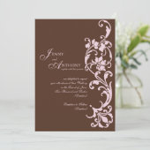 Invitation do-it-yourself Simplicité élégante dans le chocola (Debout devant)