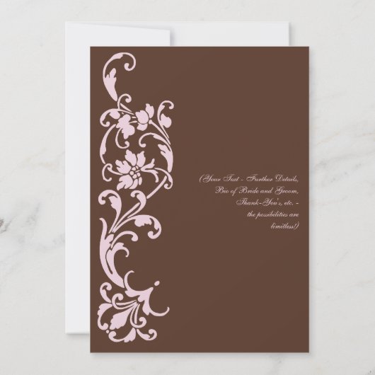 Invitation do-it-yourself Simplicité élégante dans le chocola (Dos)