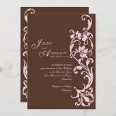 Invitation do-it-yourself Simplicité élégante dans le chocola (Devant / Derrière)