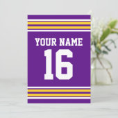 Invitation do-it-yourself Team Jersey Stripes Gold #2 White P (Debout devant)