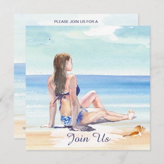 Invitation *~* do-it-yourself Tropical AR29 Beach N'IMPORTE Q (Devant / Derrière)