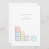 Invitation "Do Re Mi Fa So La Ti" Blocs De Bébés Musicaux Emp (Devant / Derrière)