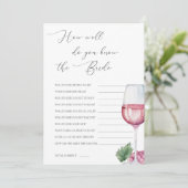 Invitation Do You Know The Bride Vino before Vows Bridal Game (Debout devant)