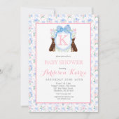 Invitation Doberman chien Monogram Crest Baby shower Invitati (Devant)
