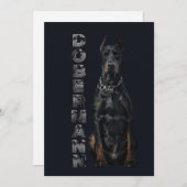 Invitation Doberman Pinscher (Devant / Derrière)