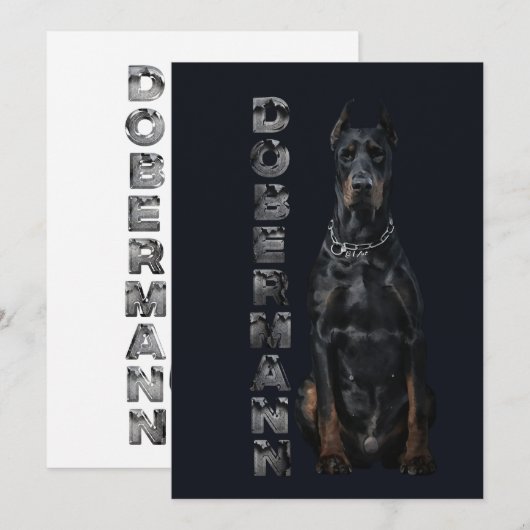 Invitation Doberman Pinscher (Devant / Derrière)