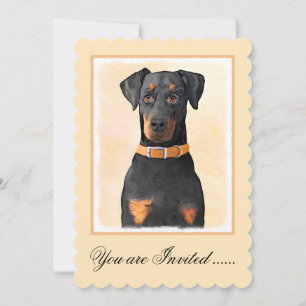Invitation Doberman Pinscher Peinture non découpée Art origin