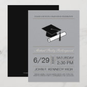Invitation d'obtention du diplôme de casquette et (Devant / Derrière)