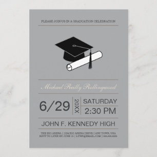 Invitation d'obtention du diplôme de casquette et