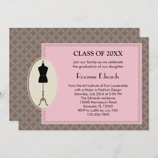 Invitation d'obtention du diplôme de conception de (Devant / Derrière)