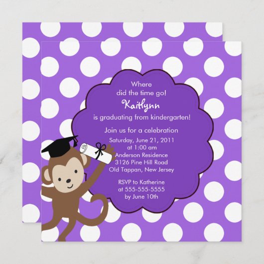 Invitation d'obtention du diplôme de diplômé de (Devant / Derrière)