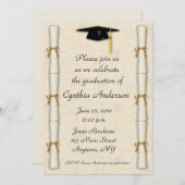 Invitation d'obtention du diplôme de frontière de (Devant / Derrière)