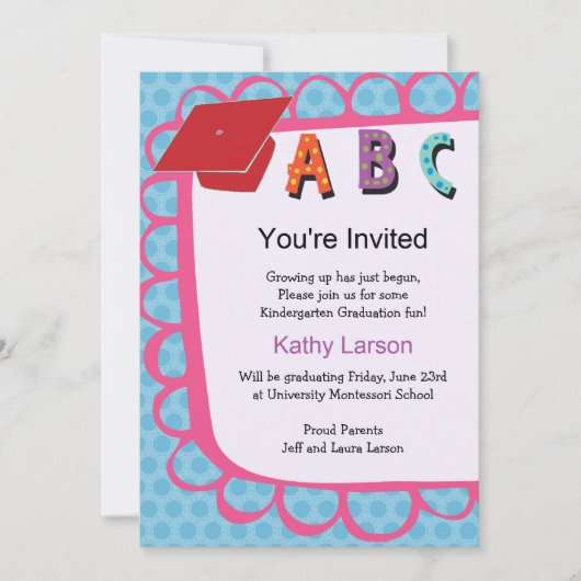 Invitation d'obtention du diplôme de jardin (Devant)