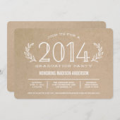 Invitation d'obtention du diplôme de la guirlande (Devant / Derrière)